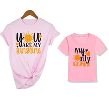 Load image into Gallery viewer, 1pc You Are My Sunshine My Only Sunshine Mommy and Daughter Matching Tshirts Family Look Shirts Mother Son Outfits Tops
