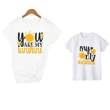 Load image into Gallery viewer, 1pc You Are My Sunshine My Only Sunshine Mommy and Daughter Matching Tshirts Family Look Shirts Mother Son Outfits Tops
