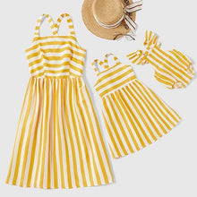 Load image into Gallery viewer, Family Matching Outfits Mother Daughter Dress Solid Ruffled Irregular Length Dress Mom Baby Daughter Dress Mommy And Me Clothes
