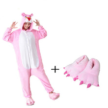 Load image into Gallery viewer, Cute Animal Kigurumi Pink Panther Woman Onesie Hooded Onesies For Kids Girl Adult One-Piece Pajamas Long Sleeve Sleepwear Pijama
